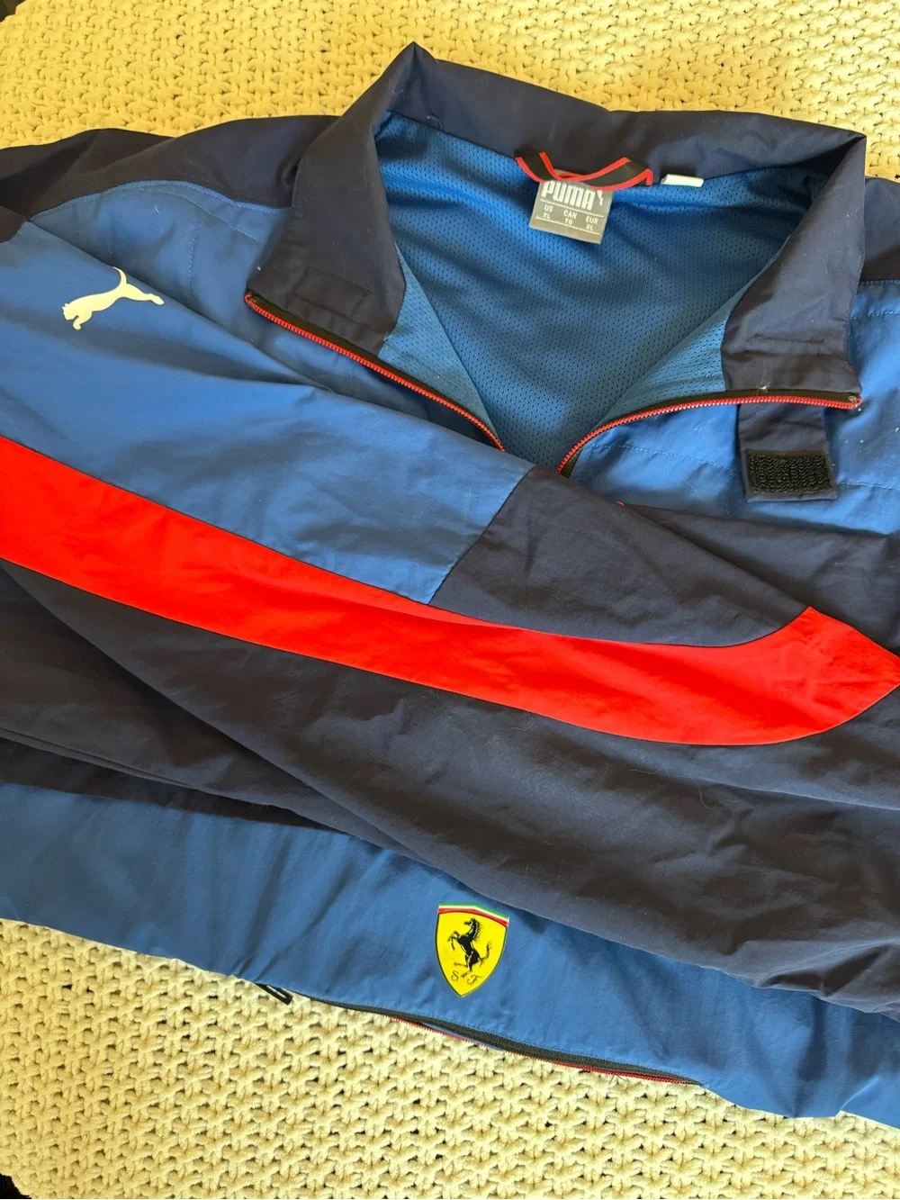 PUMA Scuderia Ferrari Anorak Windbreaker Men’s XL Blue Red